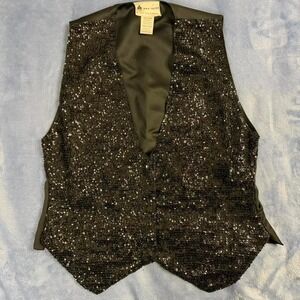 Ana Mori Black sequin vest with a touch of glamour one size